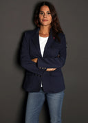 Americana Azul Botones Dorados Mujer