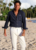 Camisa Azul Popelin Hombre