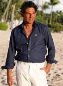 Camisa Azul Popelin Hombre