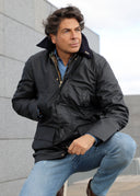 Parka Encerada Azul Marino Hombre