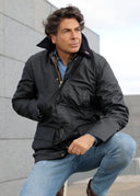 Parka Encerada Azul Marino Hombre