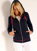 Sudadera Azul Capucha Mujer