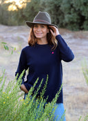 Jersey Marino Cuello Caja Mujer