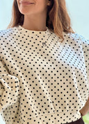 Sudadera Beige Lunares Negros Mujer