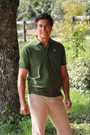 Polo Verde de Punto Manga Corta Hombre