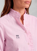 Camisa Rayas Sersuker Rosa Mujer