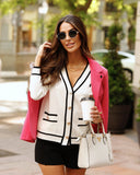 Americana Rosa Capote Mujer