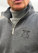 Men's Sweatshirt with Zip Neck Gray