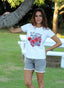 Camiseta Blanca Claveles Mujer