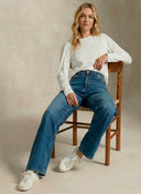 Pantalón Azul Vaquero pierna Ancha Mujer