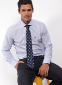 Corbata Azul marino Logos Blancos