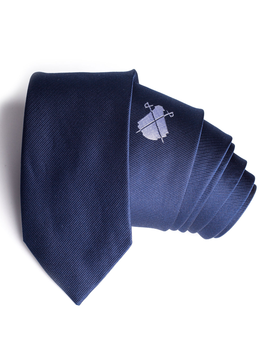 Corbata Azul Marino Logo Blanco