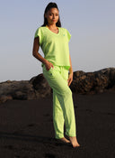 White T-shirt for Women V Neck