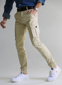Pantalón Hombre Cargo Beige Fino