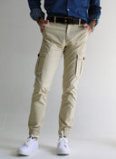 Pantalón Hombre Cargo Beige Fino
