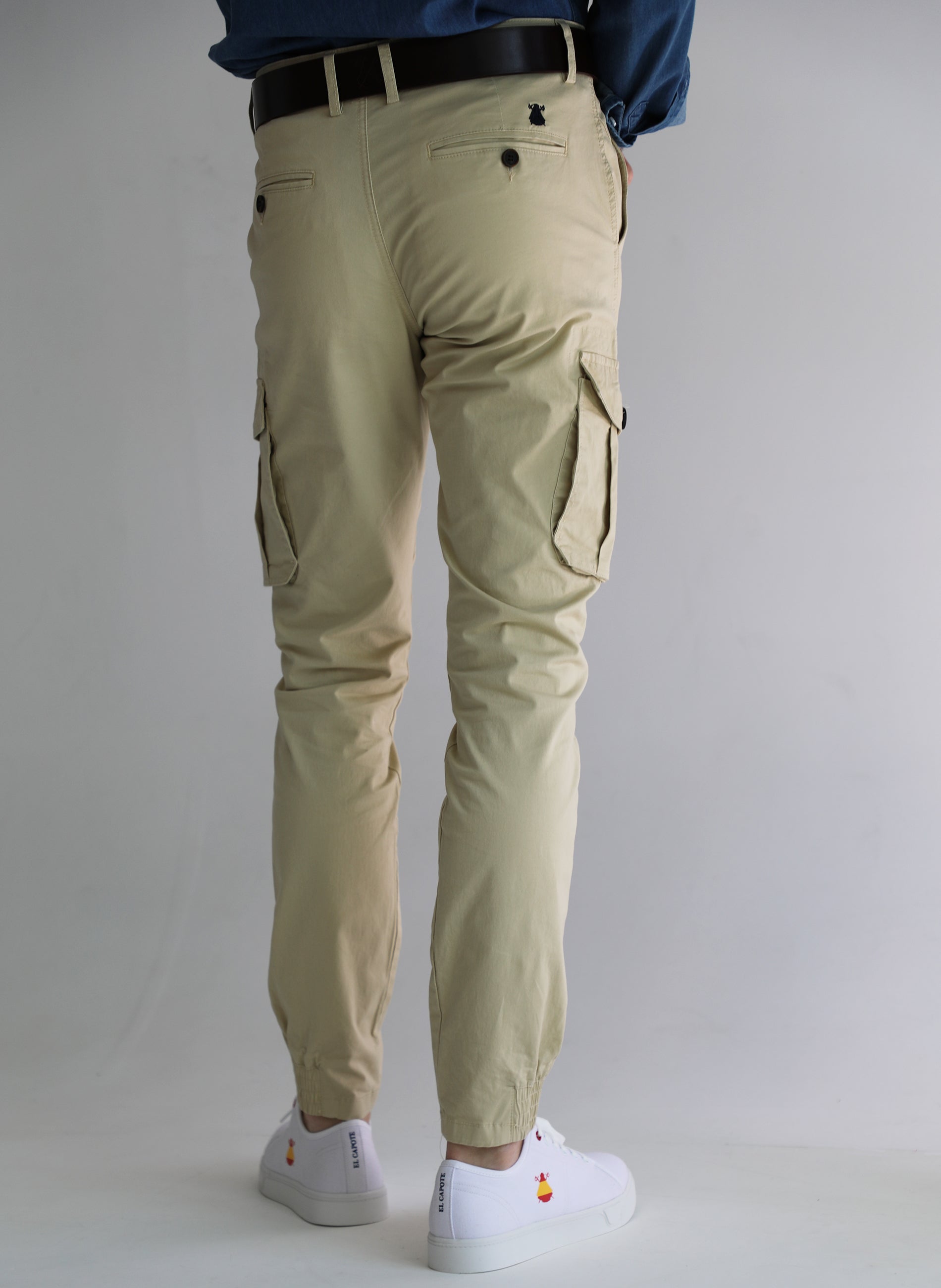 Fine Beige Men's Cargo Pants