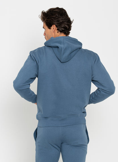 Lavender Blue Zip Hooded Sweatshirt for Men