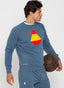 Sweat Homme Espagne Col Rond Bleu Lavande