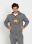 Gray Sweatshirt Spain Hood with Zip Man