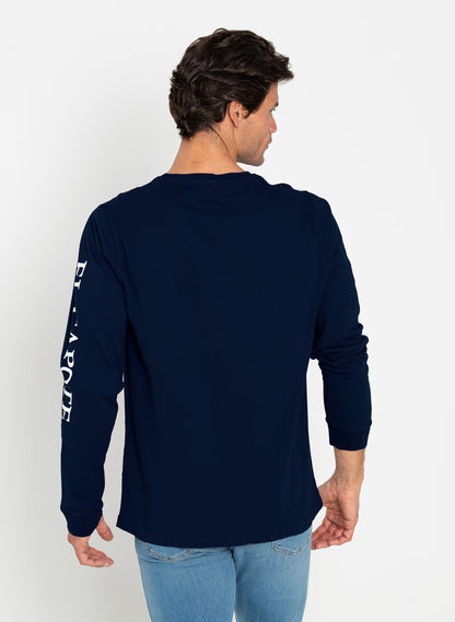 Men's Navy Blue Long Sleeve T-Shirt