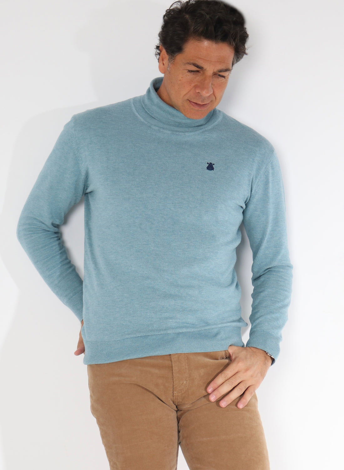 Pull Col Roule Eau Marina Homme
