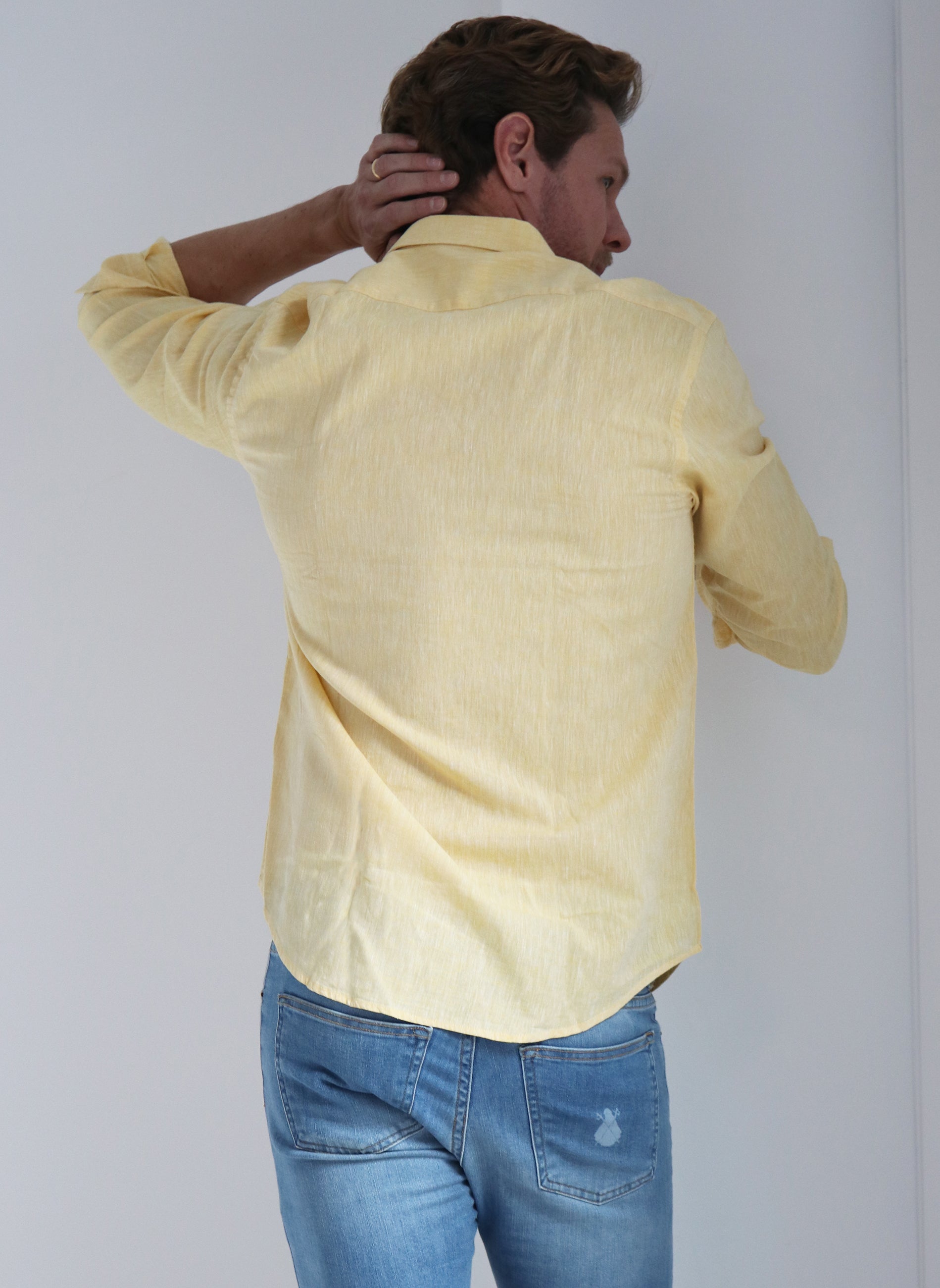 Camisa hombre online amarilla