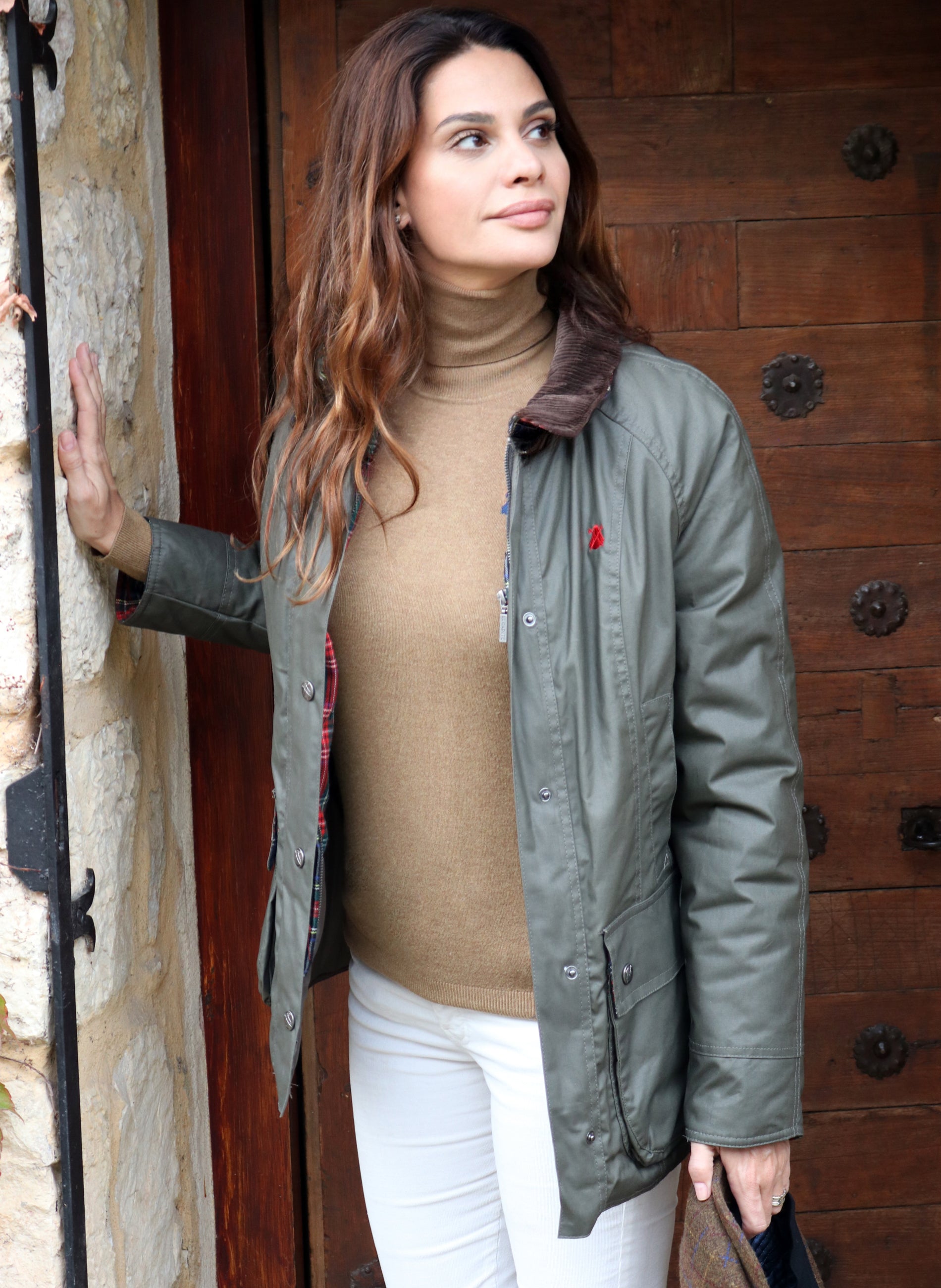 Woman Waxed Parka Khaki
