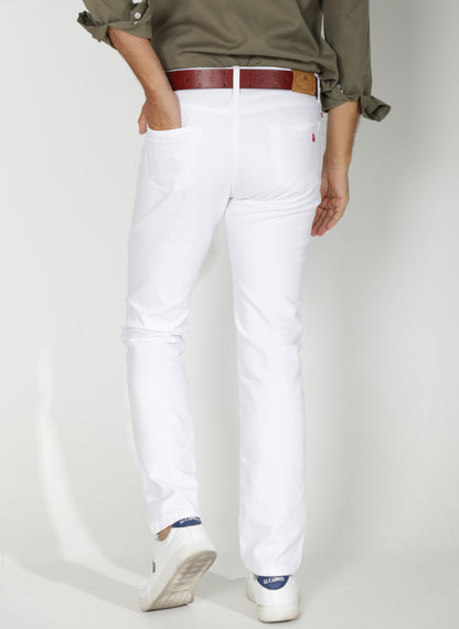 Witte broek met vijf zakken voor heren