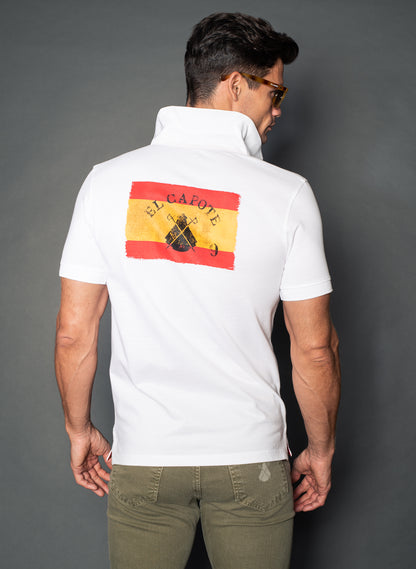 Polo Shirt Herren Olympische Spiele Spanien Weiß