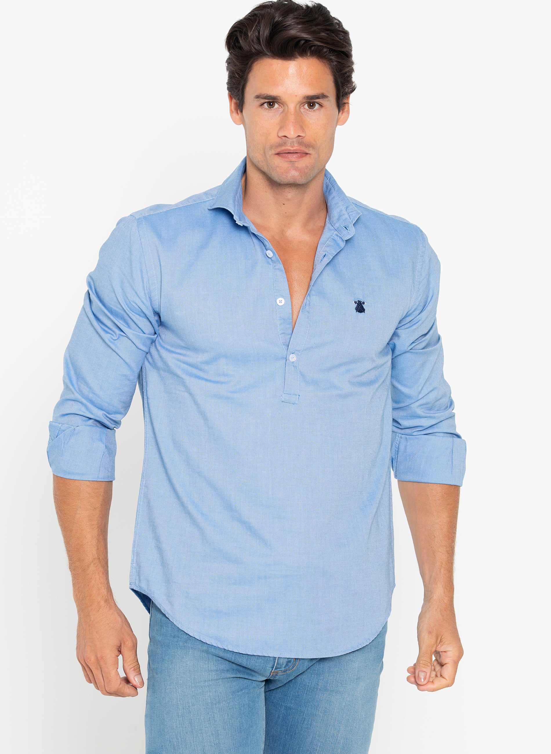 Men's Blue Oxford T-Shirt