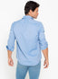 Polera Hombre Azul Oxford