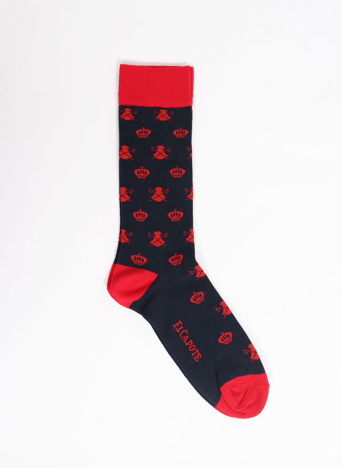 Navy Blue Sock with Red Capes and Crowns