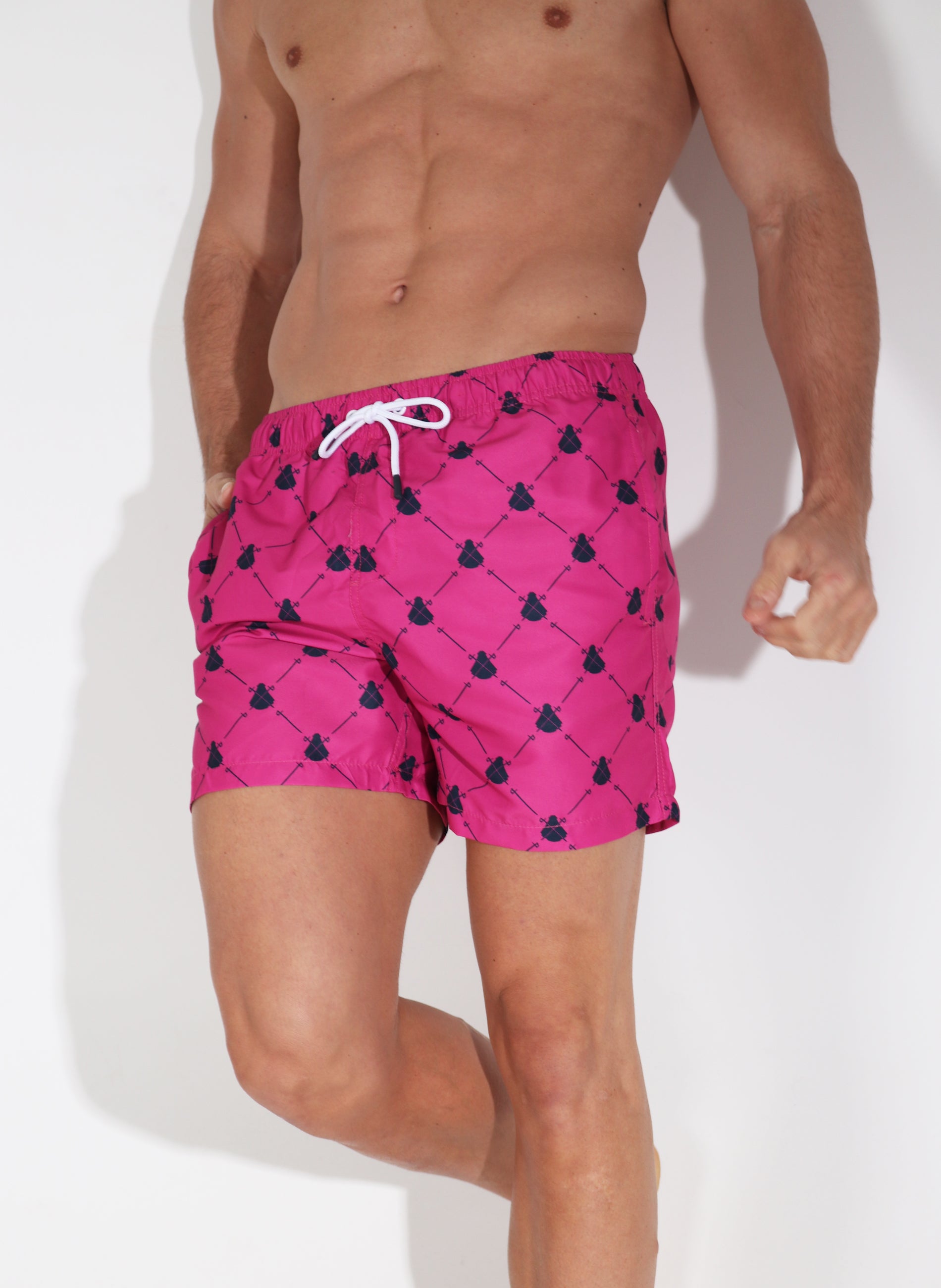 Pink Swimsuit for Men Multi Blue Capes