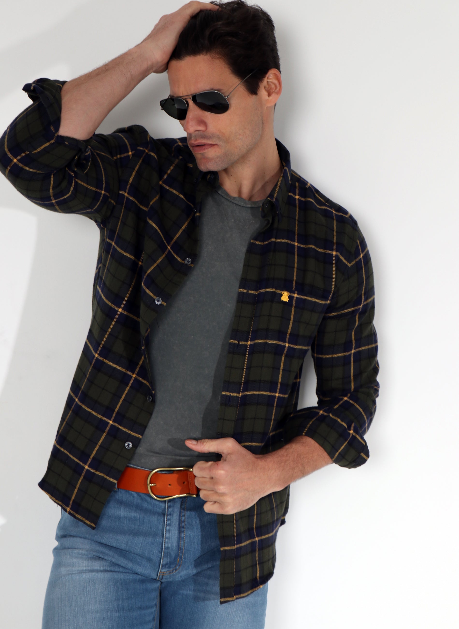 Camisa de cuadros escoceses new arrivals