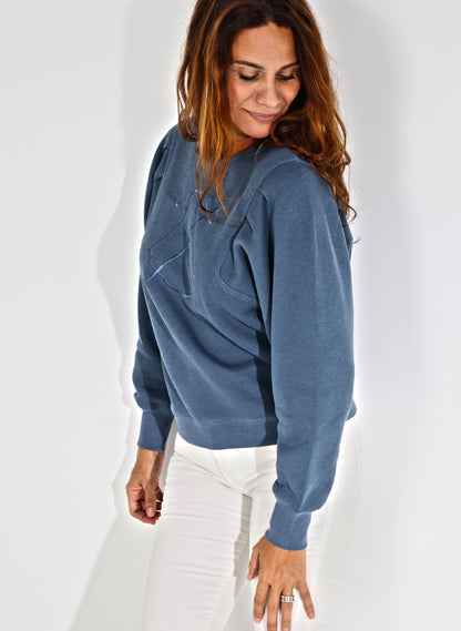 Damen-Sweatshirt Tintenblau Fantasia Sleeve