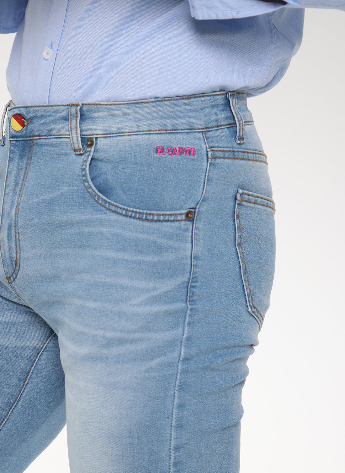 Laser logo denim trousers for men