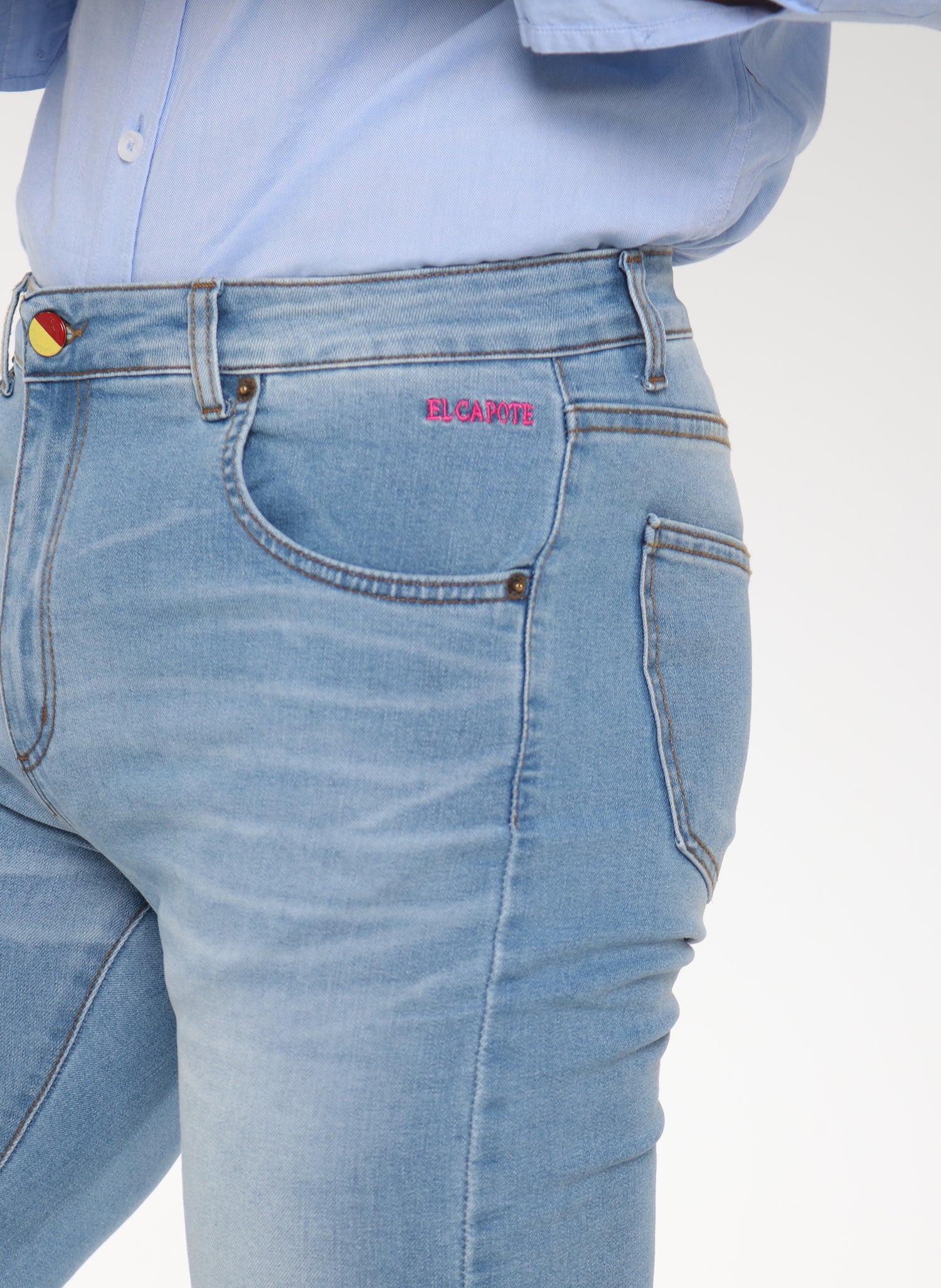 Pantalon en denim à logo laser pour hommes 