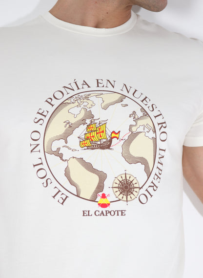 Beige T-shirt "The Sun did not set on Our Empire"