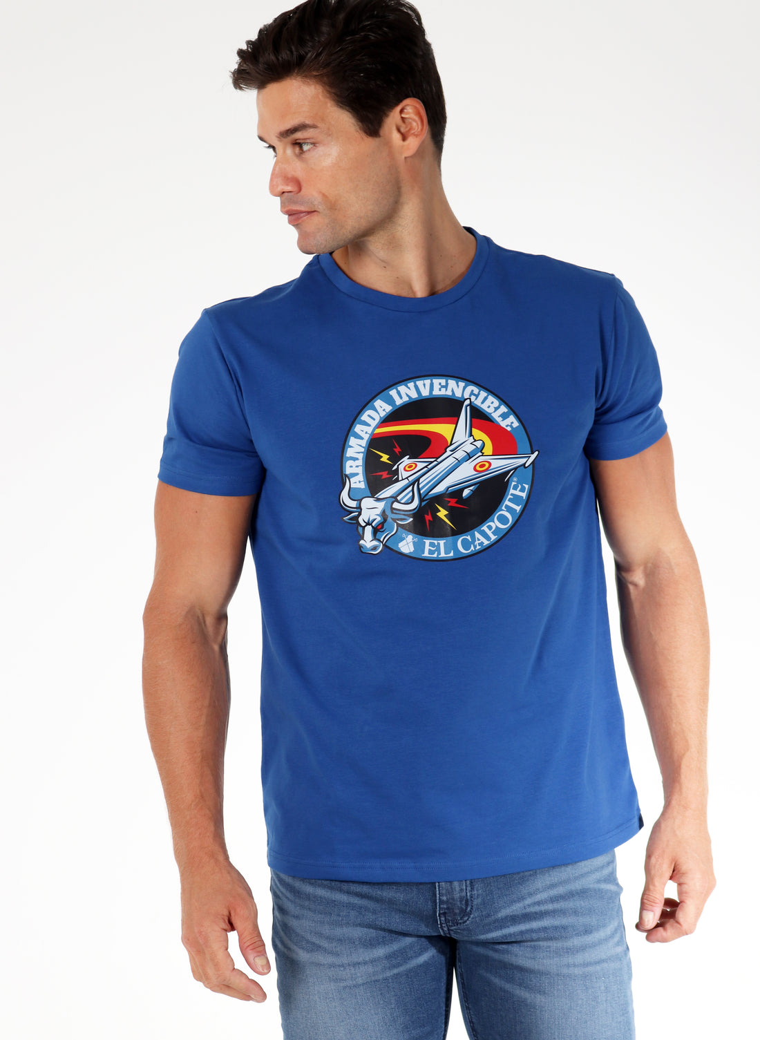 T-Shirt Blau "Armée Invincible" Homme