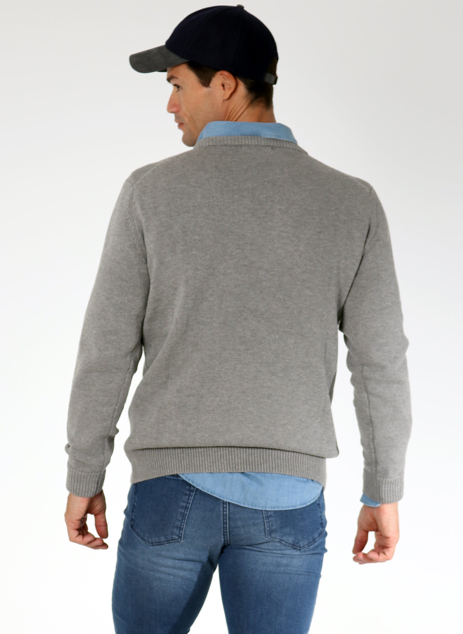 Pull Homme Gris Slogan Circulaire