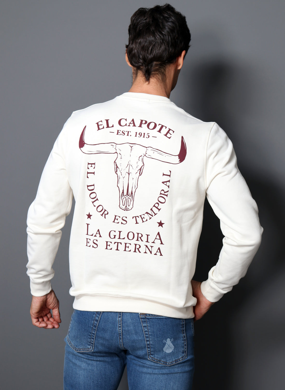 Beige Sweatshirt for Men "La Gloria"
