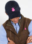 Gorra Serraje Azul Marino Logo Rosa Capote