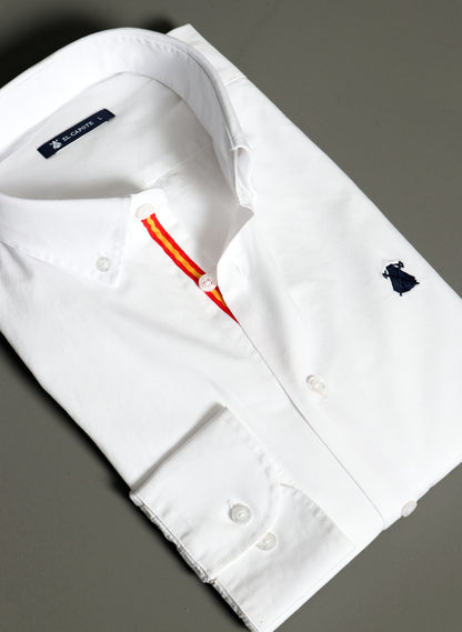White Shirt Spain Button Collar Man