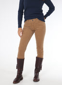 Pantalon Femme Micro Velours Côtelé Camel 