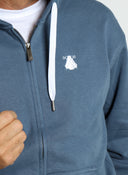 Sweat-shirt à capuche classique avec fermeture éclair bleu lavande pour homme