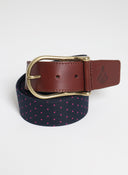 Ceinture Bleue à Pois Roses