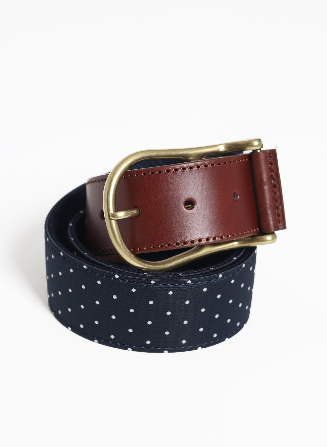 Blue Belt with White Polka Dots