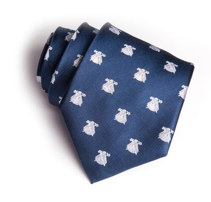 Marineblaue Krawatte Weiße Logos
