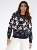 Pull Femme Noël Bleu 