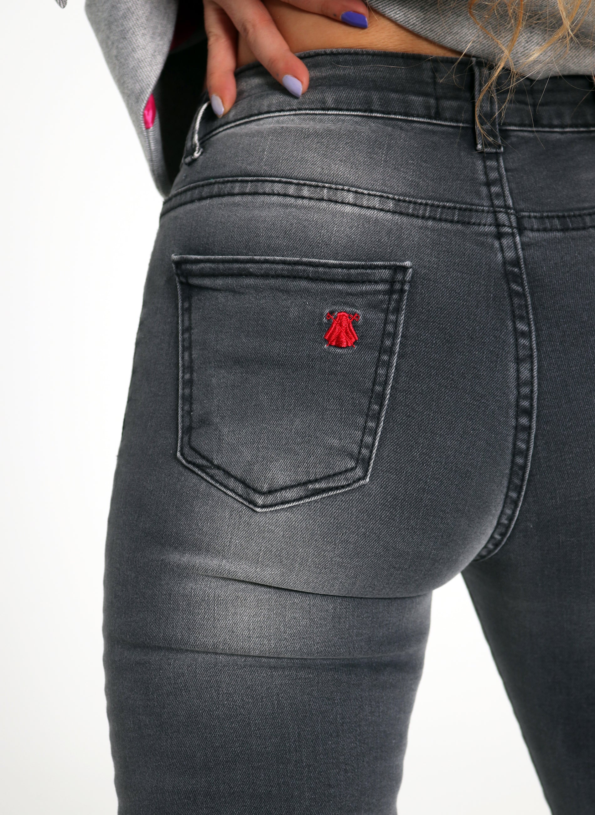 Worn Black Jeans Woman